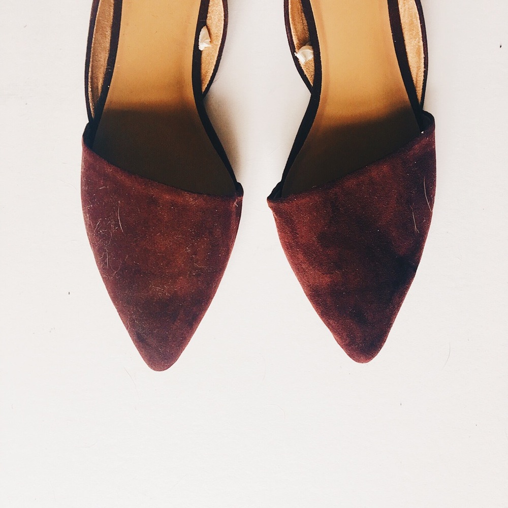 Deep red flat shoes